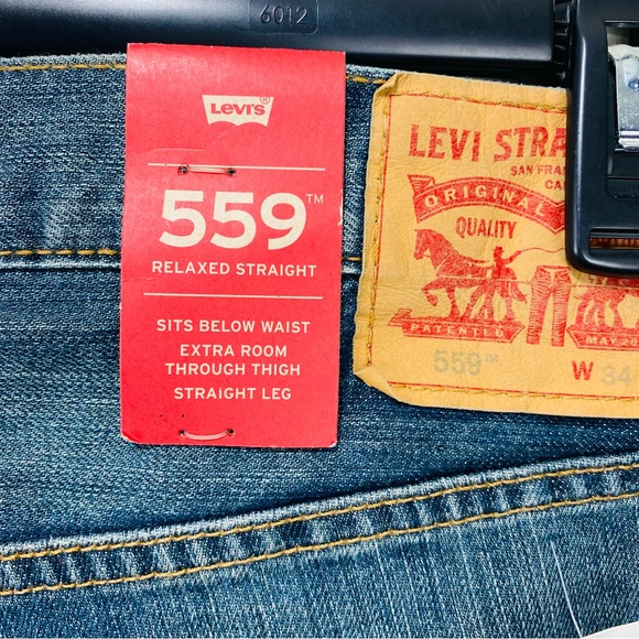 Levis 559 Denim Jeans Mens W 34 L 30 Blue Medium Wash New With Tags Relaxed Fit - Picture 9 of 9